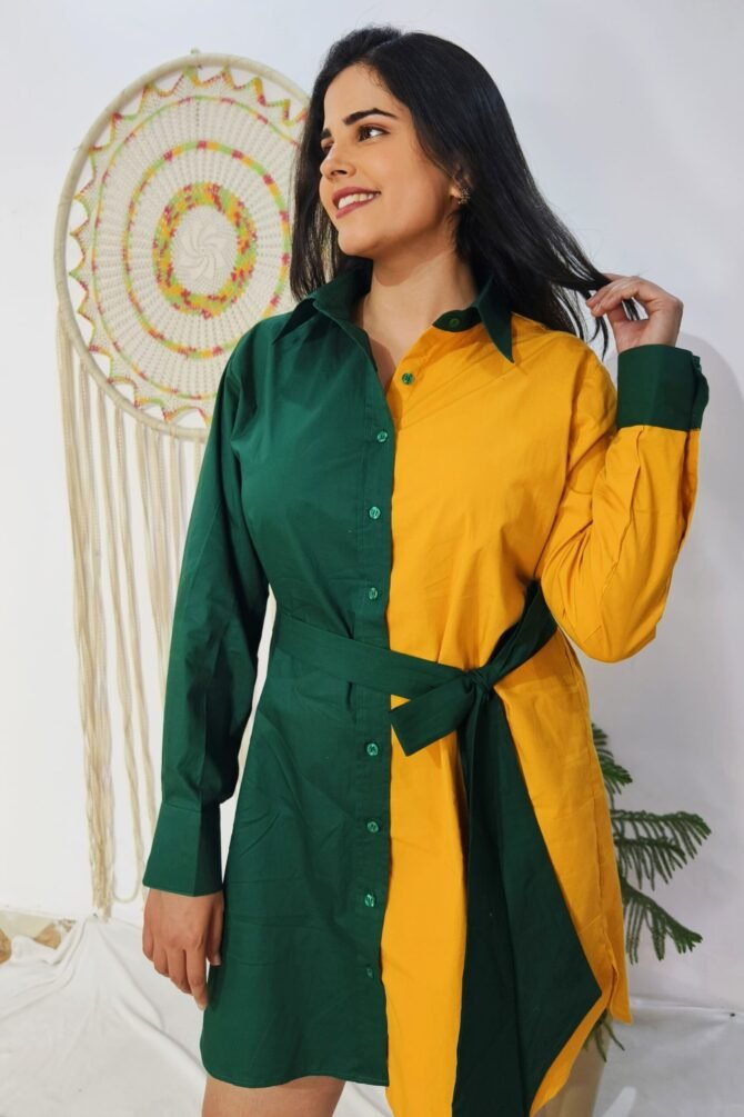 YELLOW-GREEN-COTTON-SHIRT-DRESS-5