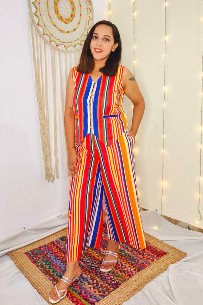 Multi-Color-Stipes-Co-ord-Set-4