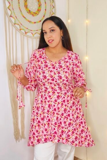 Pink-Floral-Assymetric-Tunic-2